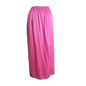 VINCE Pink Crinkle Pleated Midi Skirt LG ECOVERO Sustainable Minimalist Luxury